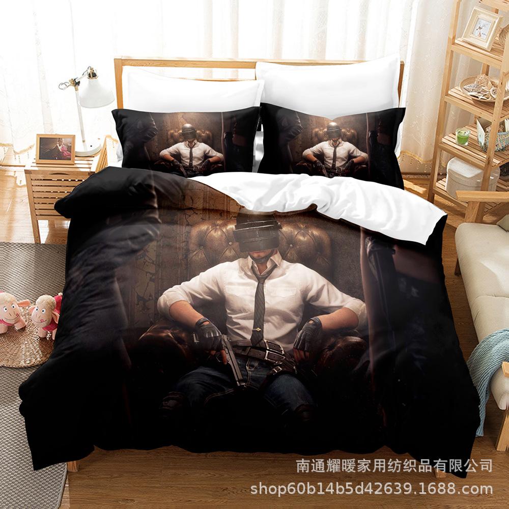 3D Digital Printing Bedding Four-Piece Set Three-Piece Set Bed Sheet Quilt Pillow