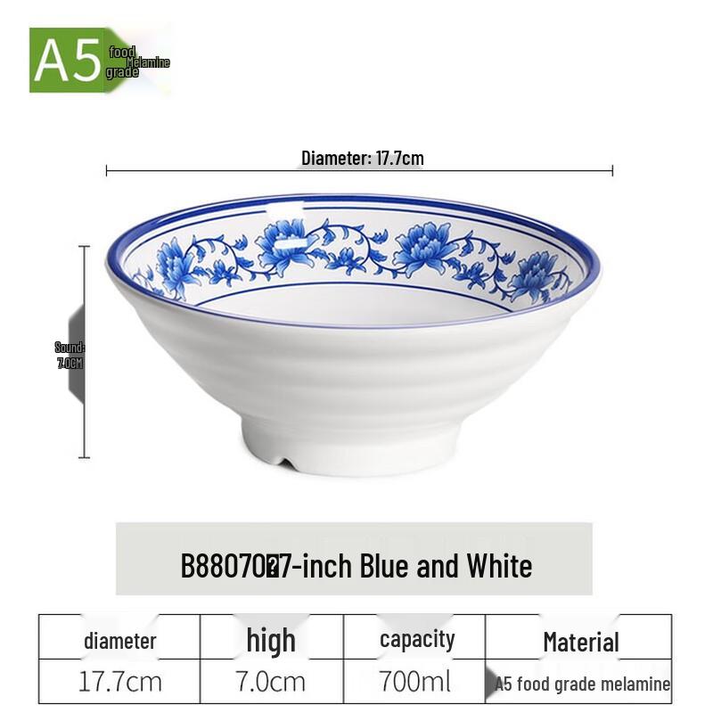 ZLIII 7-inch Thickened Melamine Noodle Bowl