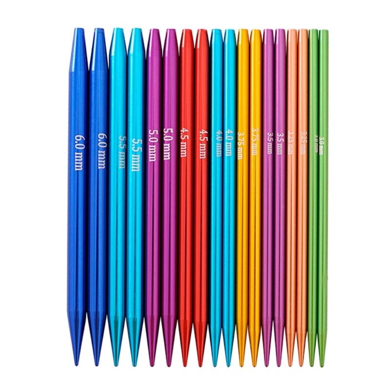9Pairs Aluminum Circular Knitting Needle Set with Zippered Case, Aluminum Interchangeable Knitting Needle 3.0mm-6.0mm