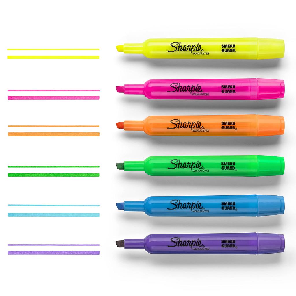 Sharpie Accent Assorted Colors by Sharpie Tank-Style Highlighter, 12-Pack, (25145)