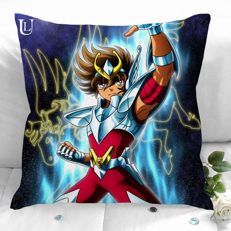 New Custom Saint Seiya Pillowcases Printed Square Pillowcase Home Decorative Zipper Pillow Cover 35X35Cm40X40Cm(One Side)