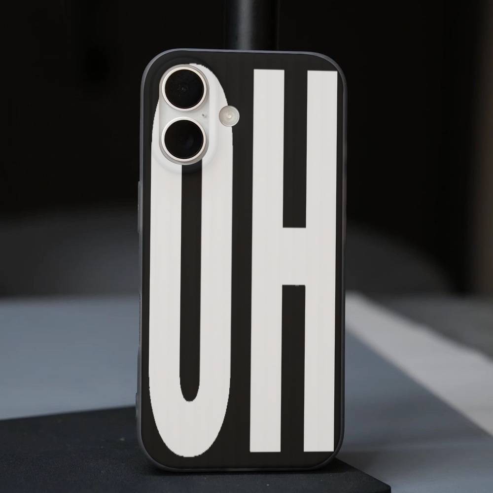 

NO And YES Personalized Black And White Letters Phone Case For IPhone 17 16 15 14 13 12 11 ProMax Plus Ripple Cover Shockproof iPhone 12