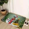 1pc Christmas Tree Green Door Mat , Holiday Indoor and Outdoor Rear Front Door Welcome Mat Winter Door Mat.