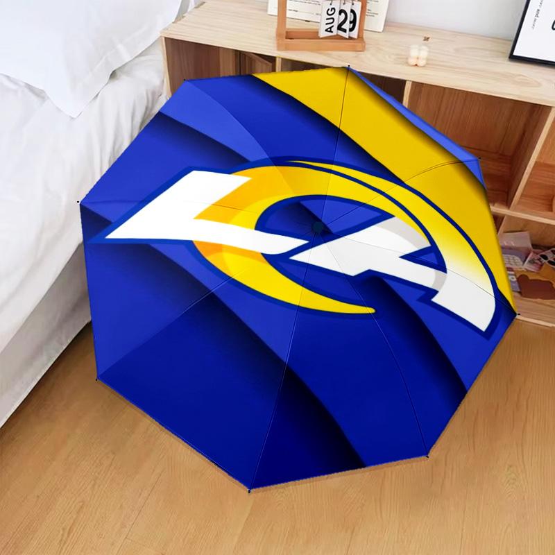 1PC Rams Team Spirit Printed Umbrella Folding umbrella, automatic umbrella 8-Frame for Travel, camping Fan gifts Christmas Gifts