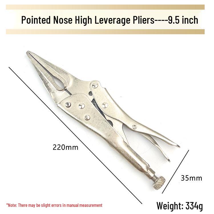 Multifunctional Flat & Pointed Nose Vise Grip Pliers, 5-9 inch, Quick Fix Holding Pliers