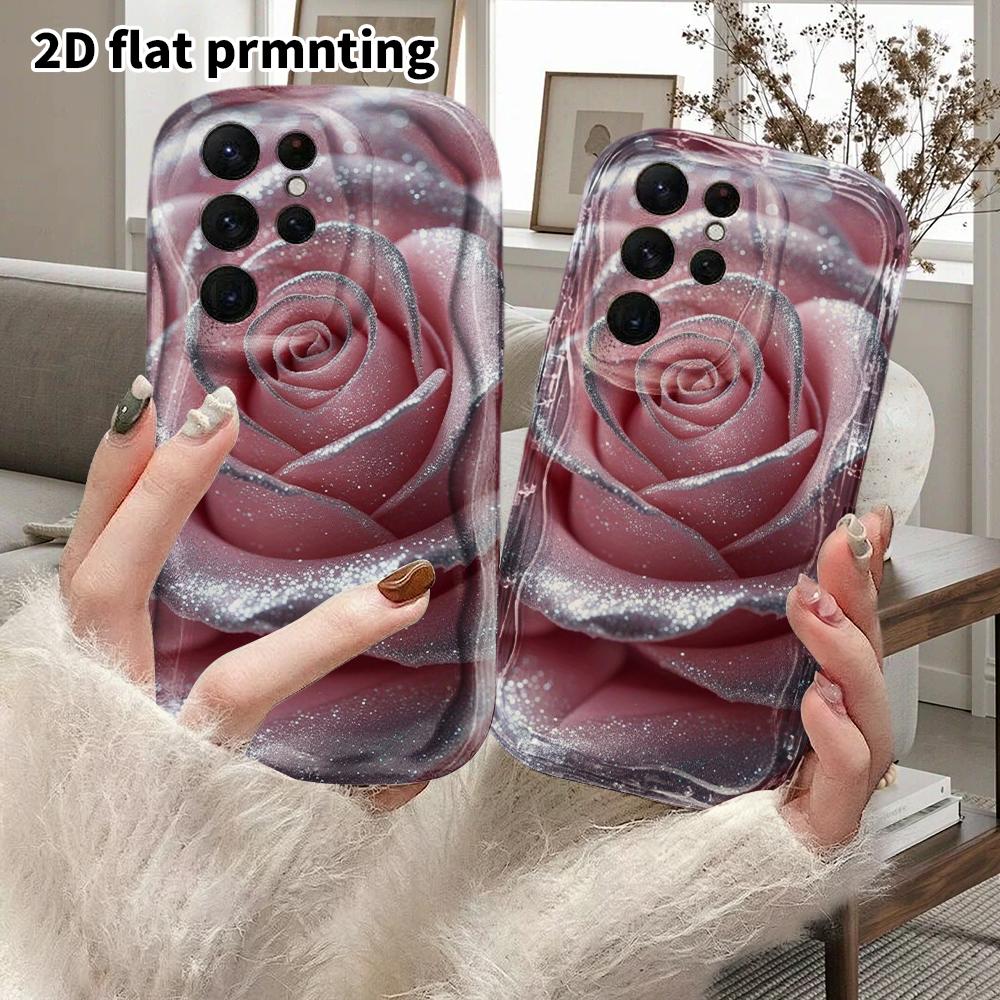 Phone Case: 2D Flat Samsung Galaxy A34 A35 M05 M06 S20 S22 S21 FE Plus 5G Protective Case, Couples Style, Pink Rose, Christmas and Halloween Gift