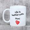 Pumi, Hungarian Pumi, Hungarian herding terrier - cup with a dog, cup with a photo, personalized gift from the Art-Dog brand