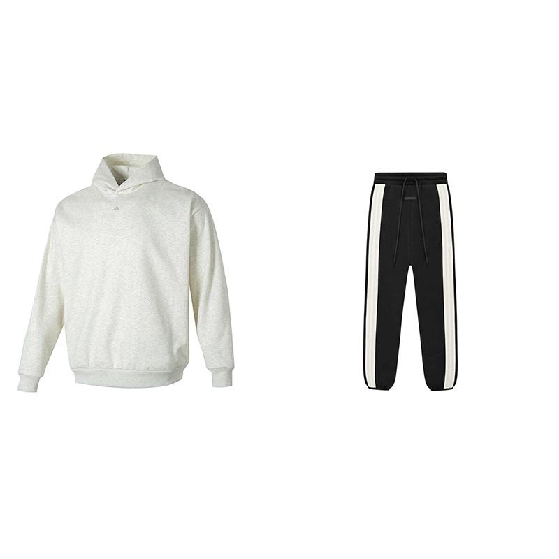 

Adidas Однотонный повседневный толстый худи с капюшоном, цветные трикотажные спортивные штаны, комплект унисекс с капюшоном IX1962+-IS8762 XL