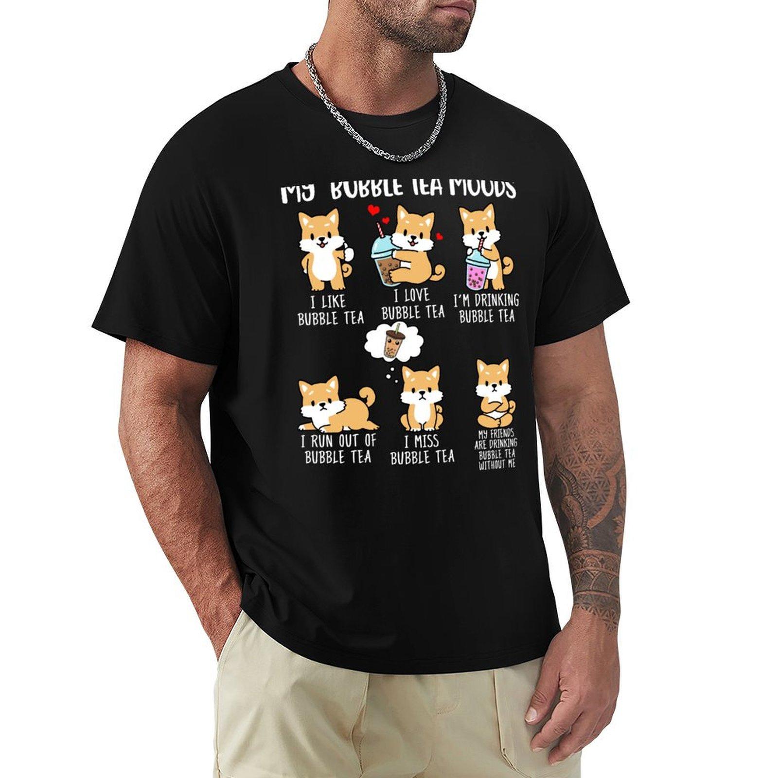 

Shiba Inu Bubble Tea Shirt Women Boba Tea Dog Bubble Tea TShirt anime shirt funny shirt cotton fruit of the loom mens t shirts 4XL