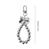 Fashion Bowknot Keychain Pendant Sweet Cute Beaded Keyring Hanging Decorations for Purse Bag Backpack Handbag Wallet