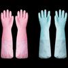 Thickened Velvet-Lined Dishwashing Gloves with Cuffs