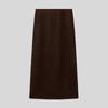 1108 A/W Wool-Blend Elastic Waist Slimming Bodycon Skirt with Back Slit