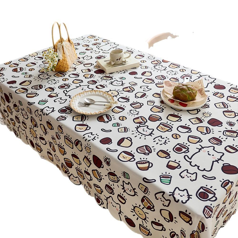 Tablecloth Waterproof Fabric Small Fresh Household Dining Table Cloth Rectangular Coffee Table Cloth Book Table Mat
