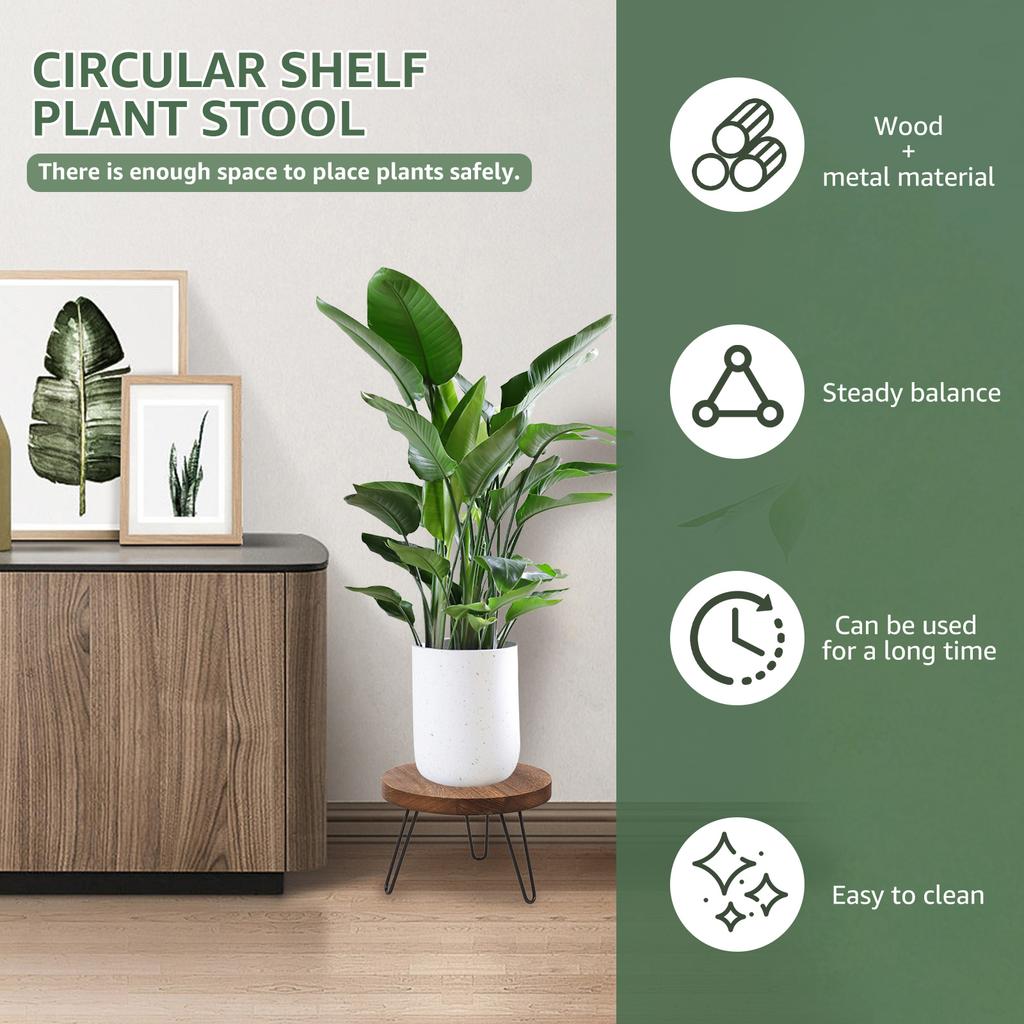 Wood Modern Plantings Holder Kit Stable Sturdy Mid Century Plantings Stand Set Versatile Metal Tall Holder for Home Decor