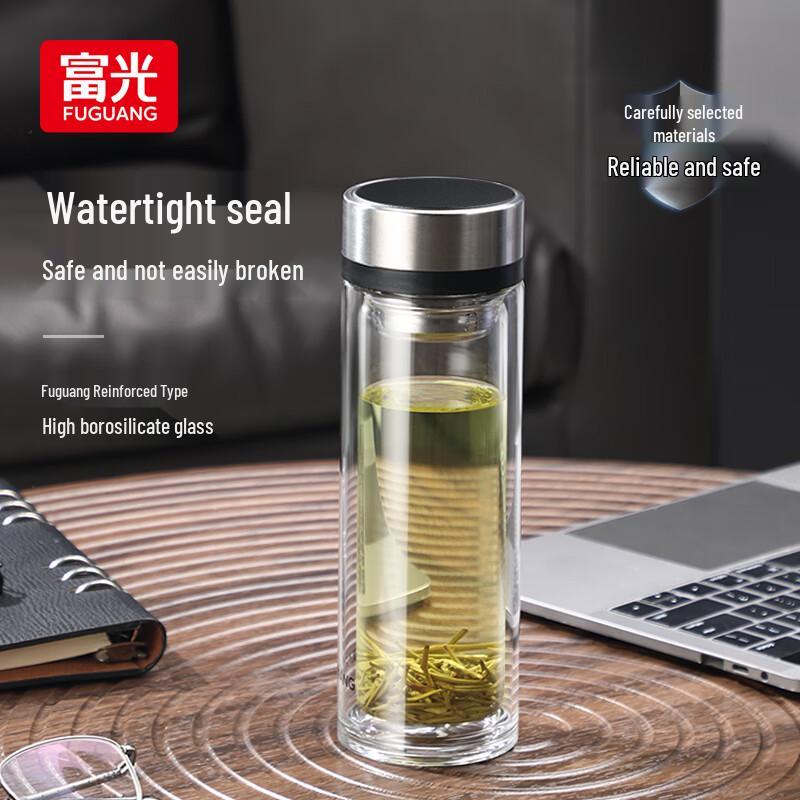Fuguang Double-Wall Tea Infuser Glass Bottle