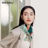 WENSLI Lively Garden 100% Mulberry Silk Small Square Scarf