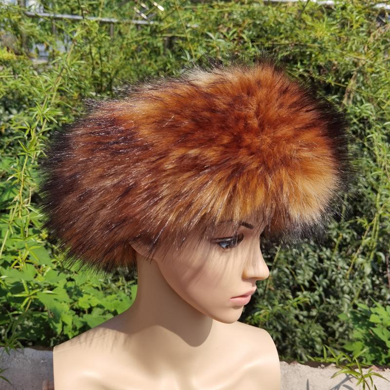 Unisex Thick Fur Dome Cap Retro Warm Flat Top Hat Outdoor Winter Accessories