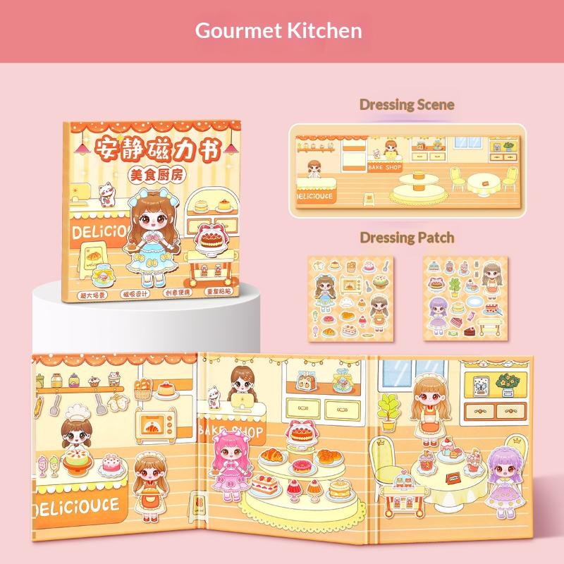 Magnetic Princess Quiet Book With Reusable Stickers Precut Design For Little Girls Home Travel Play Educational Toy