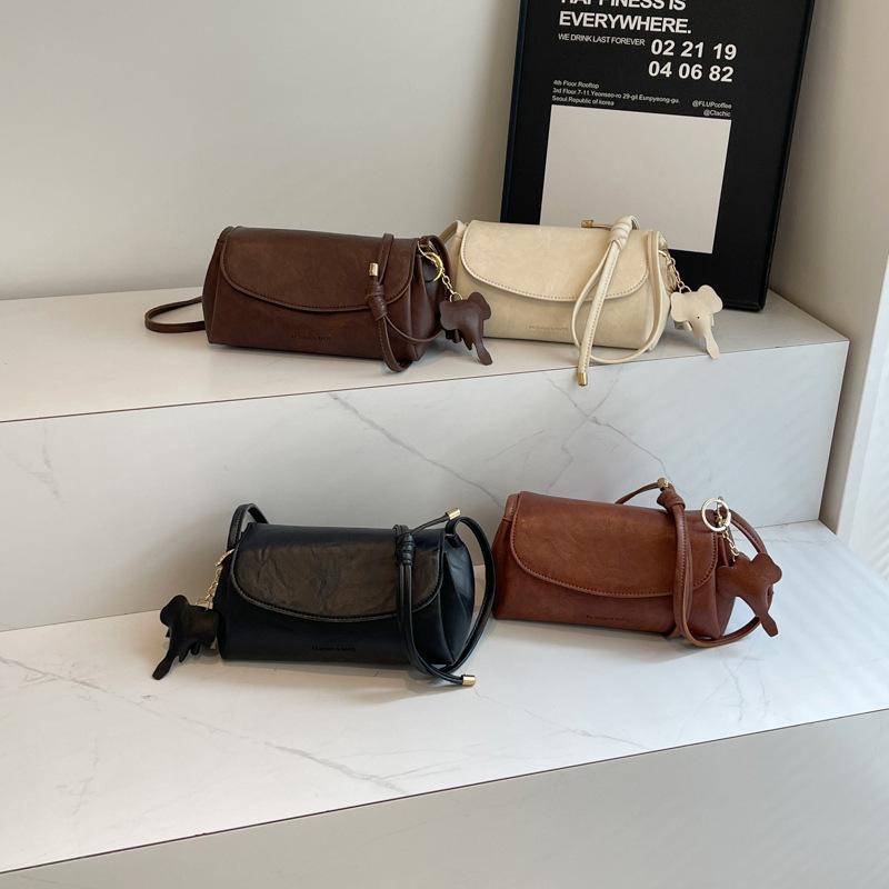 Single-shoulder Bag Women Retro PU Simple and Versatile Crossbody Bags, Lychee Texture Casual Commuting Quality Bag