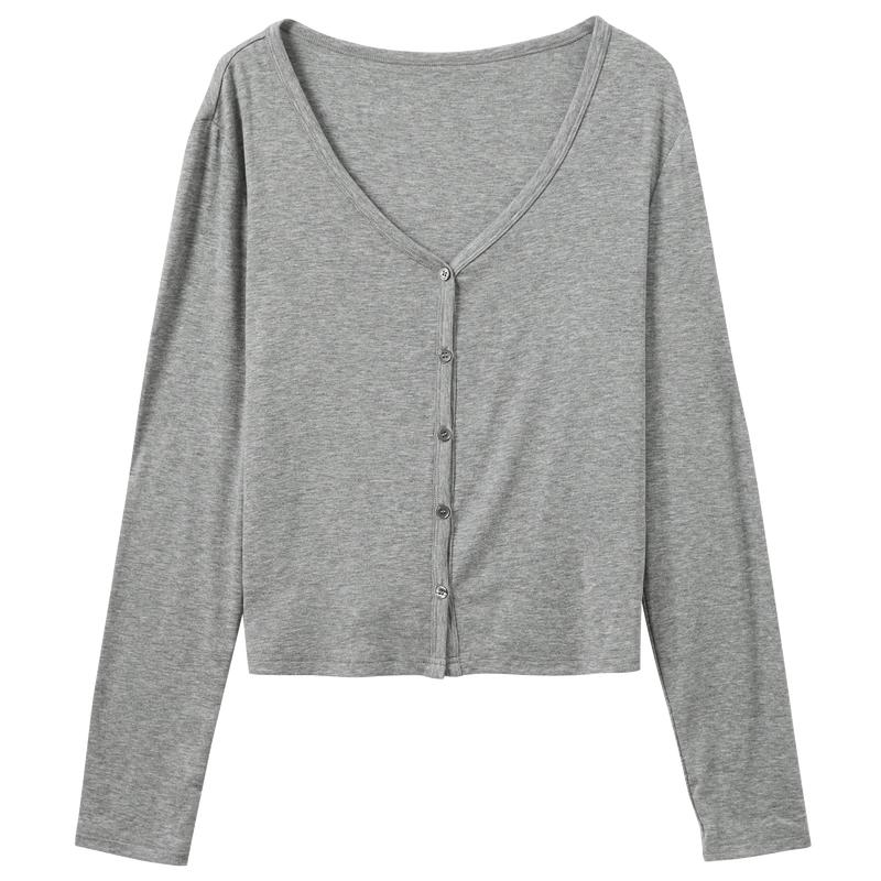 SanCai Lyocell Summer V-Neck Cardigan L