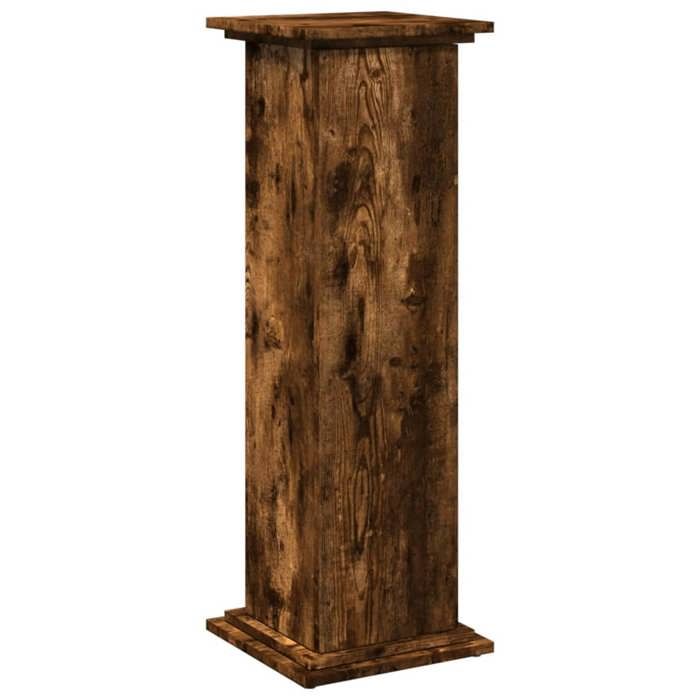 VidaXL Pedestal with Storage Smoked Oak 31x30x90 Cm Engineered Wood, Display Case, Display Stand, Presentation Shelf, Stand 854611