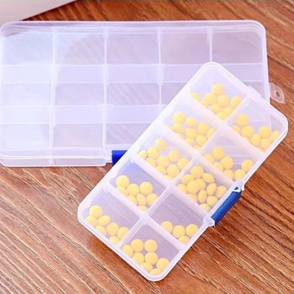 New 10/15 Grid Clear Plastic Box Multi-functional Dustproof Multi Grid Box Rectangular Waterproof Tools Storage Cases Home Use