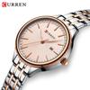 CURREN-Ladies' Luxury Rhinestone Inlaid Fashionable Business Quartz Watch Stainless Steel Simple Waterproof Luminous Calendar Watch