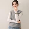 2025 A/W Women's V-Neck Cashmere Shawl Vest - Sleeveless Knit Outerwear for Layering