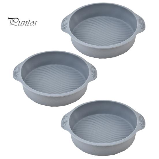 

3шт 9-дюймовые силиконовые круглые формы для торта, набор антипригарных, противообрастающих, термостойких, антикоррозийных, силиконовых форм серый
