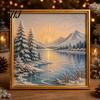 Christmas Wall Decoration DIY Faux Pearl Art Kit, Winter Scene Painting Family Holiday Craft Activities 3D Sparkling Animal Kit for Adults, Decor Bead