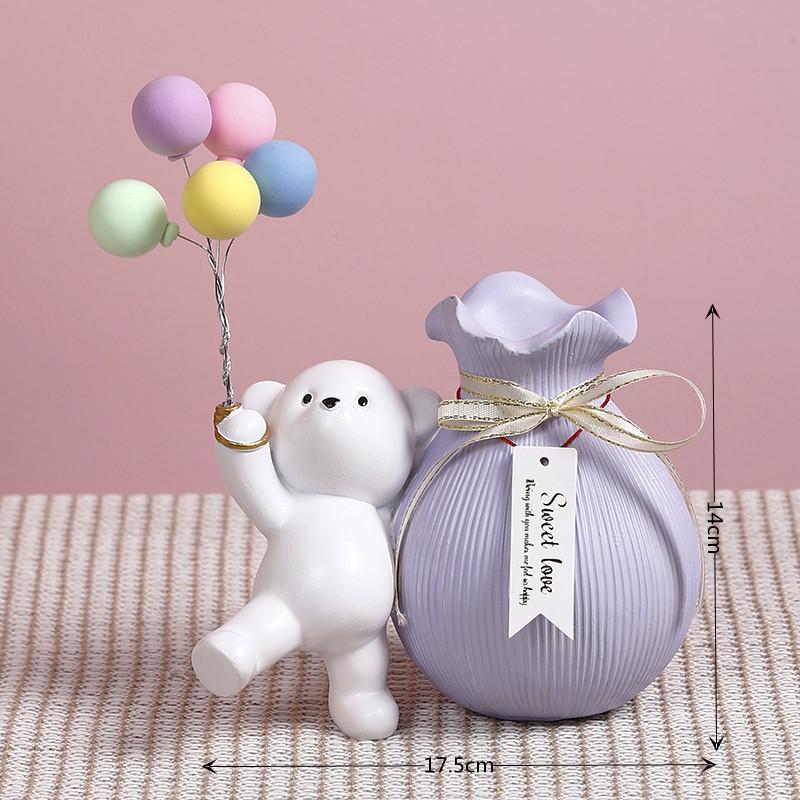 Bear vases Flower Decorations Household Ornaments Home Living Room Decor Accessories Interior Office Desktop Decor Gift