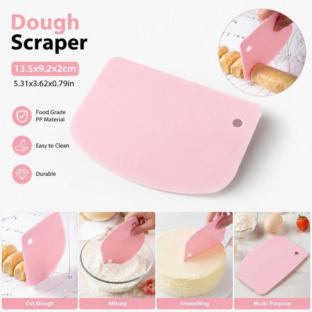 Plastic Pastry Scraper Dough Cutting Cake Cream Scraper Practical Dough Scraper  Cake Decorating