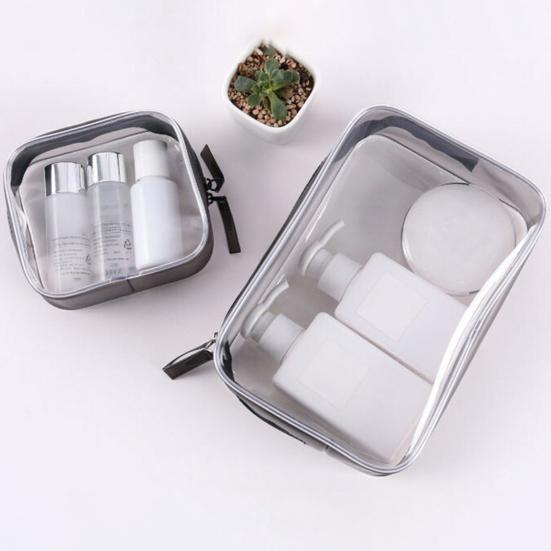 Transparent PVC Waterproof Travel Cosmetic Storage Makeup Wash Bag Zipper Pouch