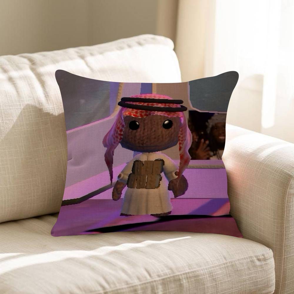 Funny LBP Sackboy Pillow Cushion Cover Pillowcase Living Room Sofa Home Decor Customized