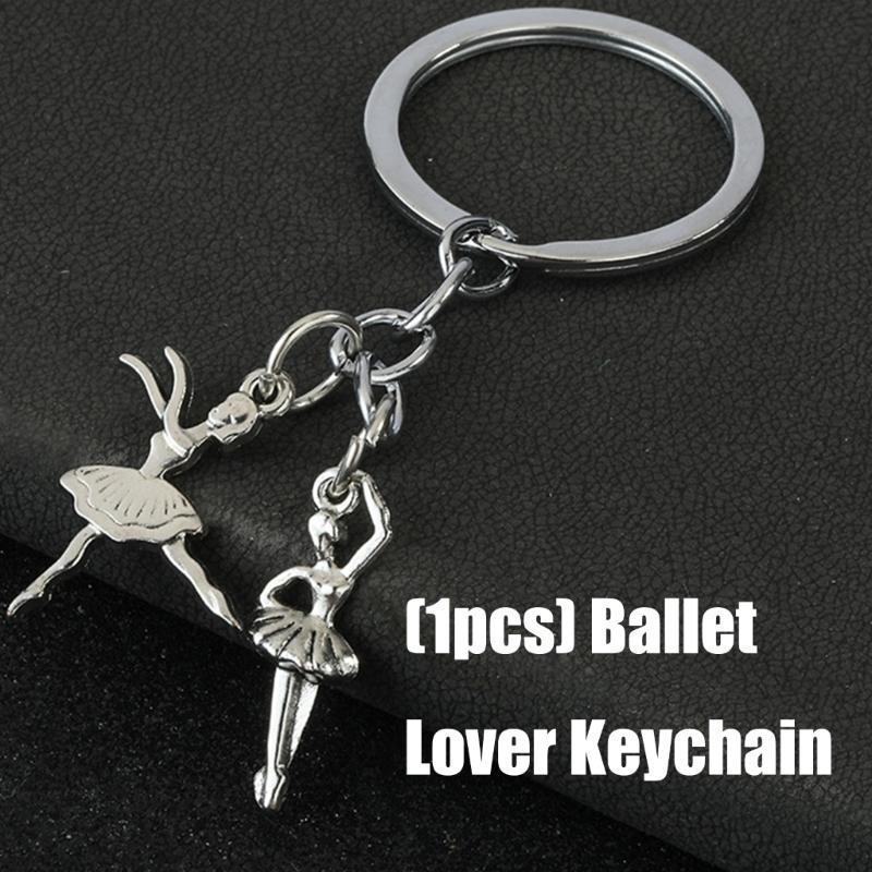 Double Theme Dance Headphone Keychain Artistic Alloy Accessory Compact Design Ballet Bag Charm Keyholder For Enthusiasts