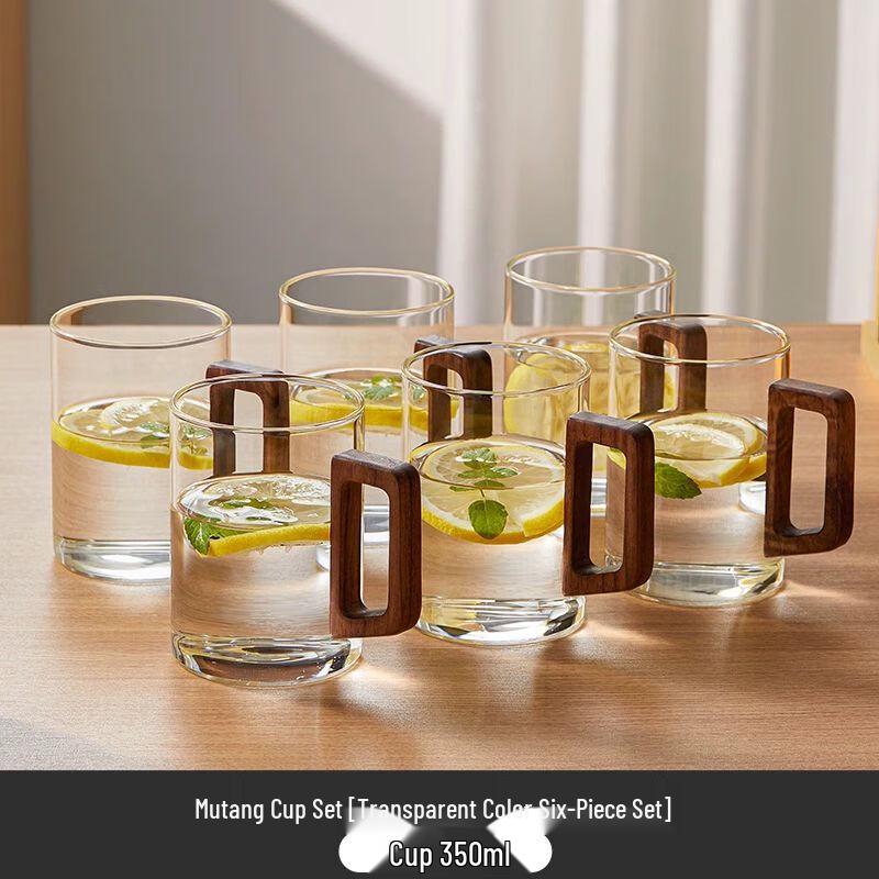 TXRMDX Premium Glass Tea and Drinking Cup Set with Handle
