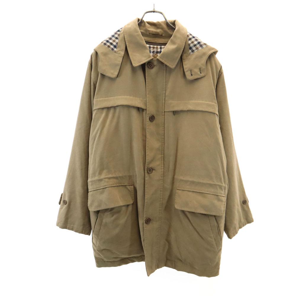 Aquascutum Kabát s límcem z nerezové oceli s dlouhým rukávem L Béžový S podšívkou Pánský Použitý