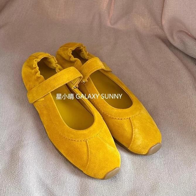 Spot version~ retro leather Velcro word with Mary Jane shoes ballet versatile round head flat sole shoes women
