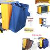 Hotel Room Cleaning Cart with Hanging Trash and Linen Bags