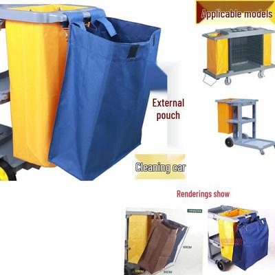 Hotel Room Cleaning Cart with Hanging Trash and Linen Bags