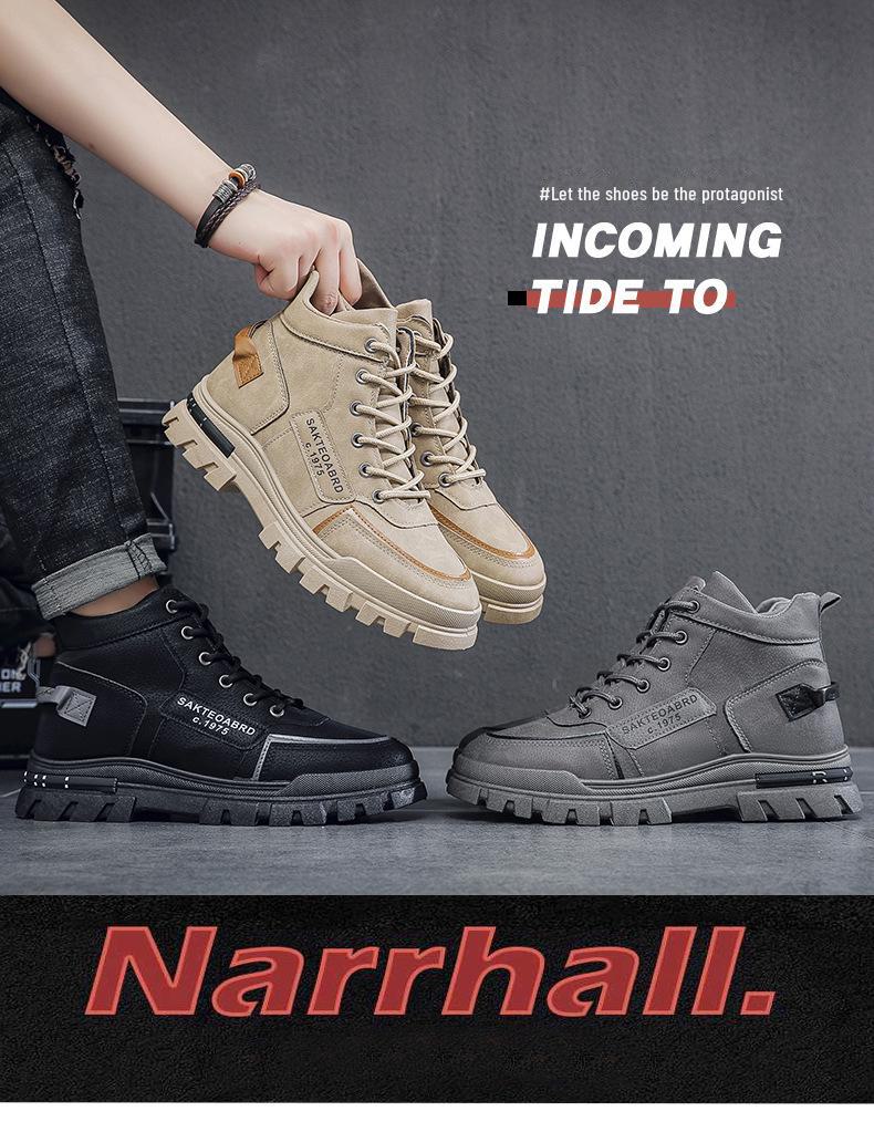 Pánské jarní boty Martin v britském stylu 2025 - Trendy korejská móda, turistické boty