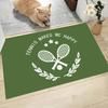 Tennis Court Net Ball Green Blue Graphic Printed Flannel Doormat Non-Slip Bathroom Kitchen Entrance Carpet Decor Floor Mat