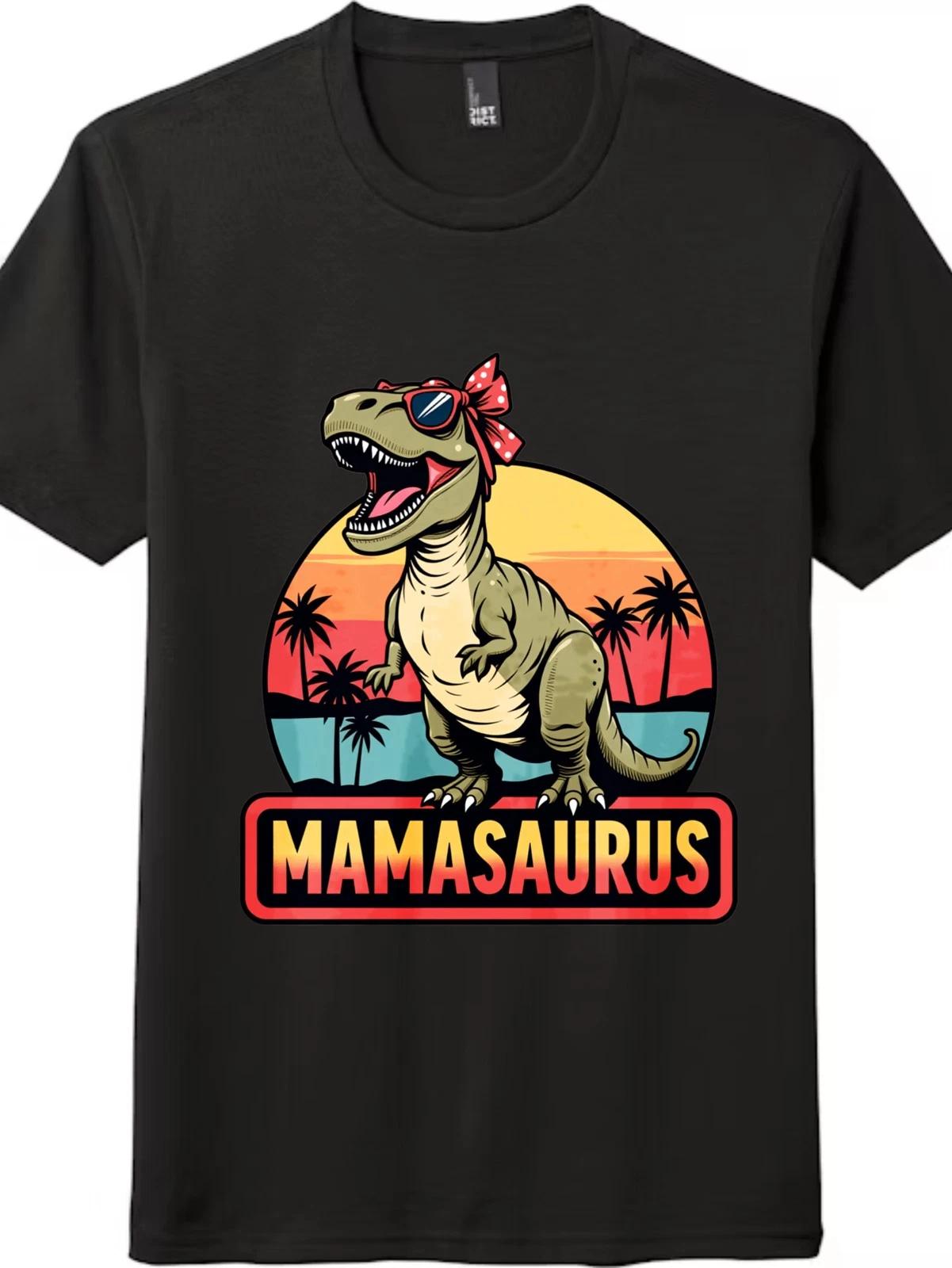 Unisex Mamasaurus T Rex Graphic Tee Retro Beach Casual Dinosaur Shirt Gift 4XL