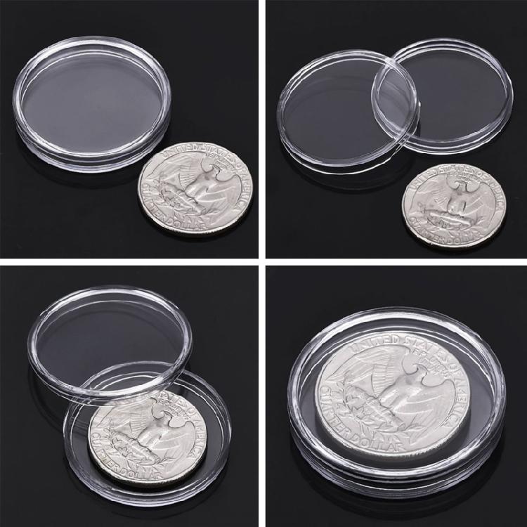 Cápsula Portamonedas para c/ Junta de Espuma Plástico para Moneda Medalla Colección de Monedas 10