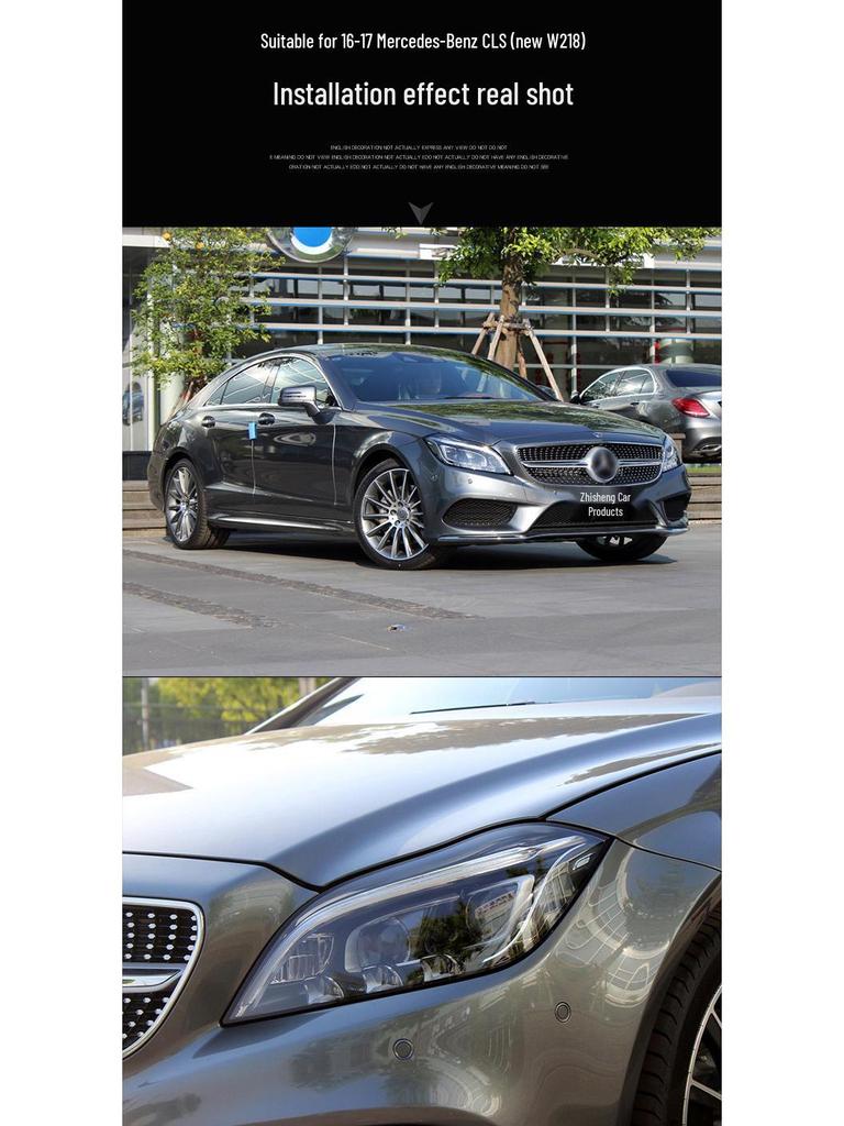 Compatible Headlight Lens Cover for 2016-2017 Mercedes-Benz CLS W218 - Headlight Shell/Mask.