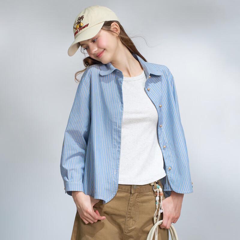 Women's Korean-Style Casual Striped Commuter Shirt