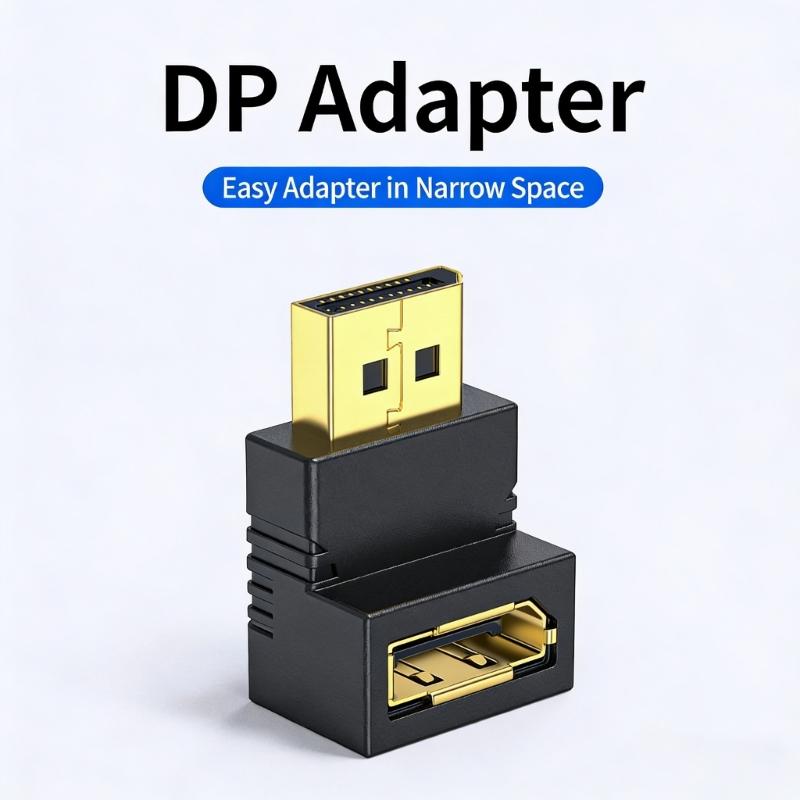 Professional 8K  90 Degree Adapter Converter Connector Male to Female Video for Laptop Monitor Projectors