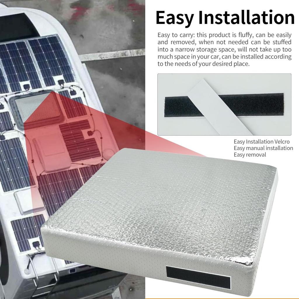 14"X14"X3" Universal Vent Ulator, RV Skylight Cover With Reflective Surface, Skylight Shade For Energy Savings And Sunroof Fits 14 Inch X 14 Inch