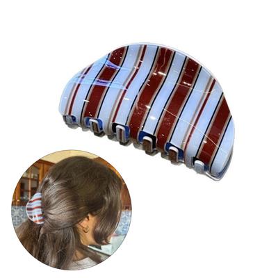Acrylic Striped Hair Claw Clip For Women Elegant Hair Grip Hair Styling Accessory For Ponytail Updos And Daily Use