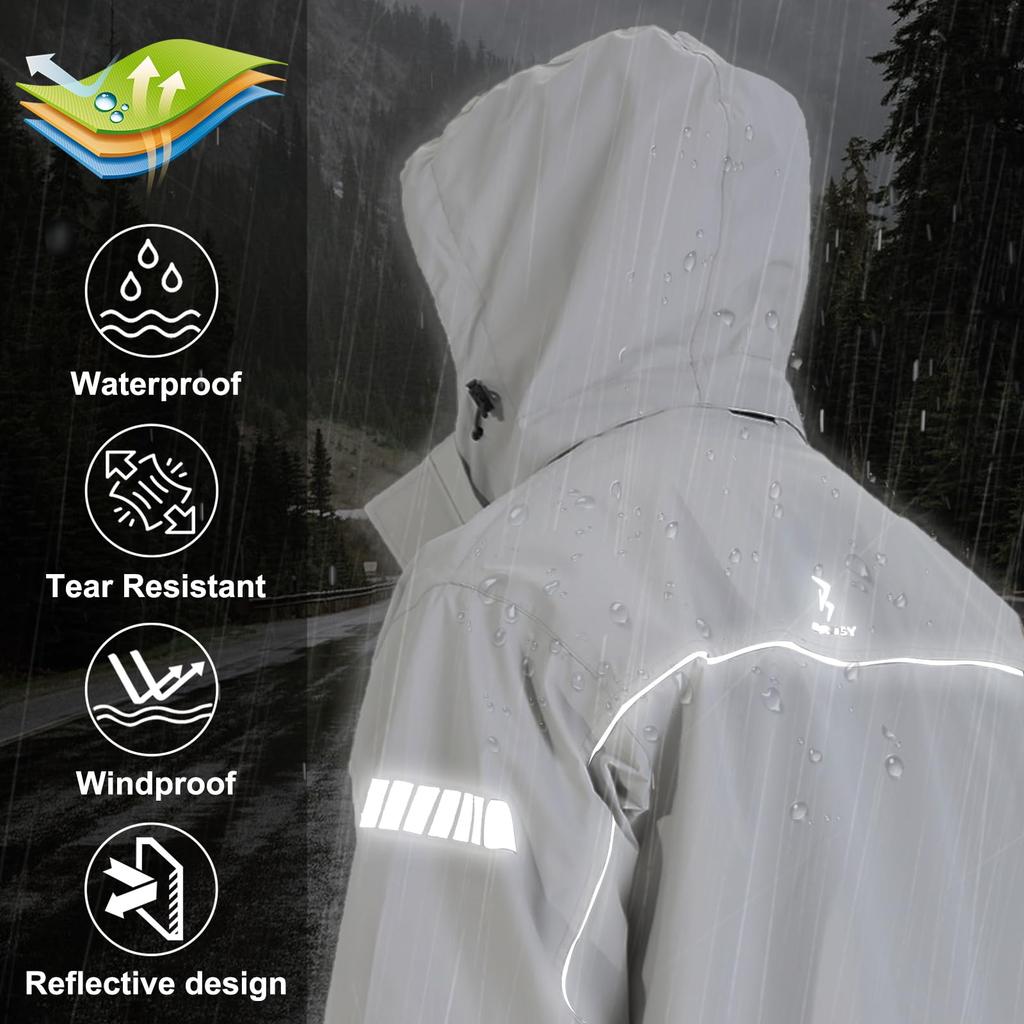 Rain Top and Bottom Rain Rain Storage Bag Rainy Season Camping [Burjosy] Rainwear, Suit, Set, Bicycle, Men's, Raincoat, Waterproof, Windproof,